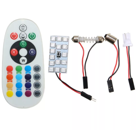 Светодиод RGB T11 с переходником и пультом