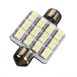 Светодиод 12v Т11 24 SMD 31мм white (салон, номерной знак) 