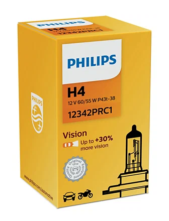 H4 Лампочка Philips 12342 PRC1 12v 60/55w+30%